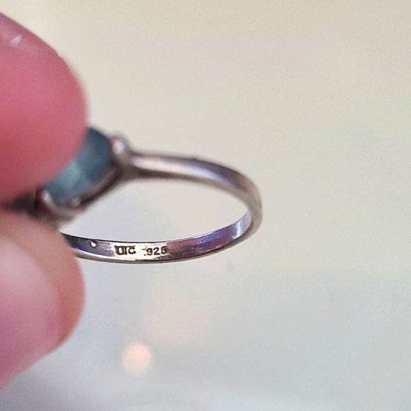 Sterling Silver Blue Triple Stone Ring - Picture 4 of 6